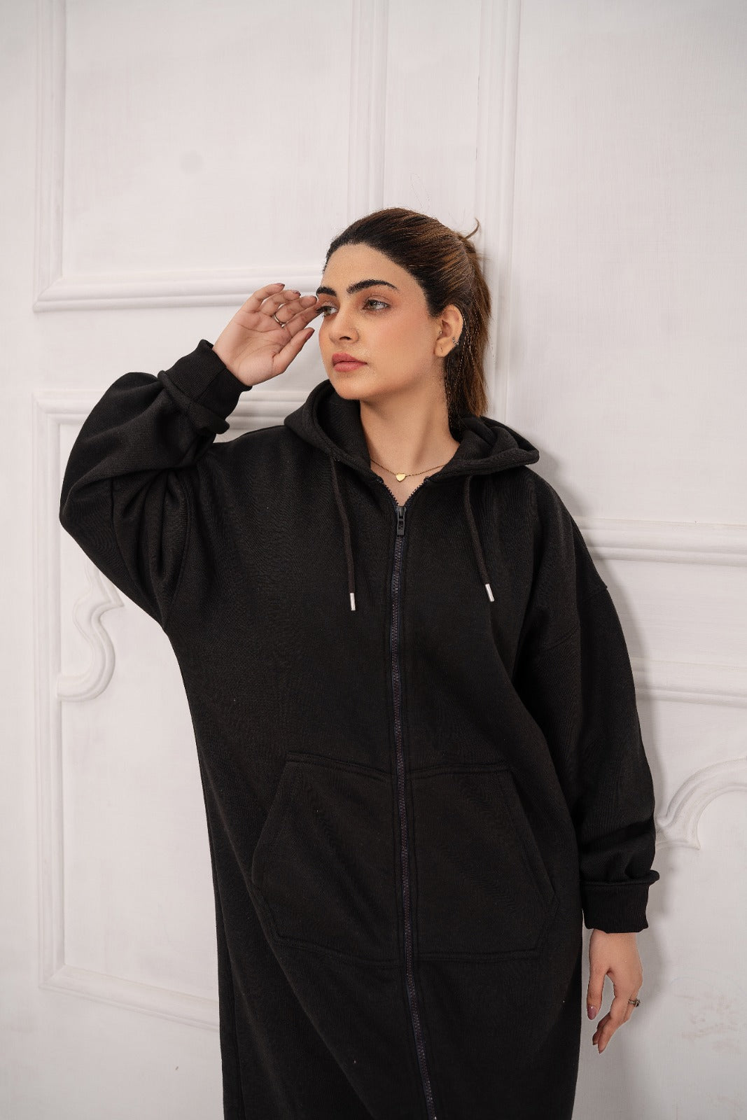 Fleece Abaya Zipper in Fashion