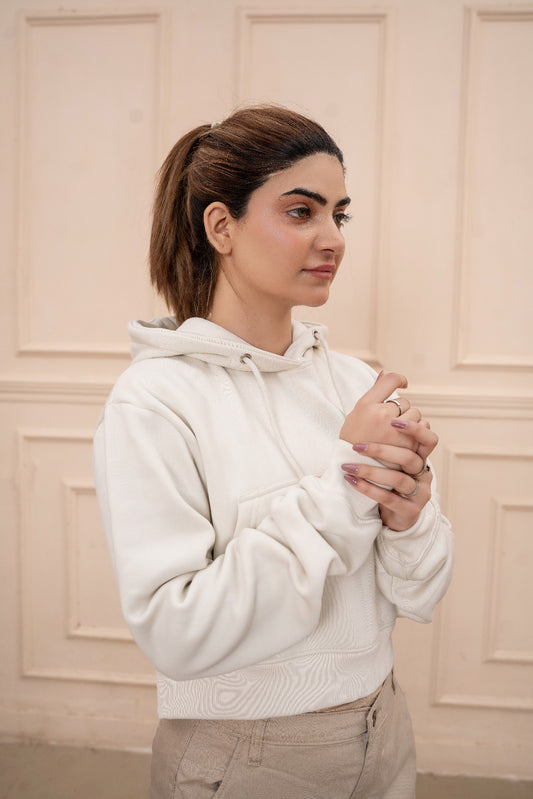 Fleece Crop Hoodie  aura 01