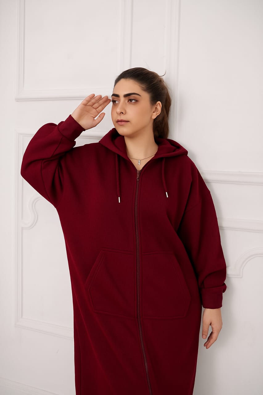 Fleece Abaya Zipper in Fashion