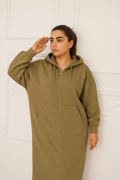 Fleece Abaya Zipper in Fashion