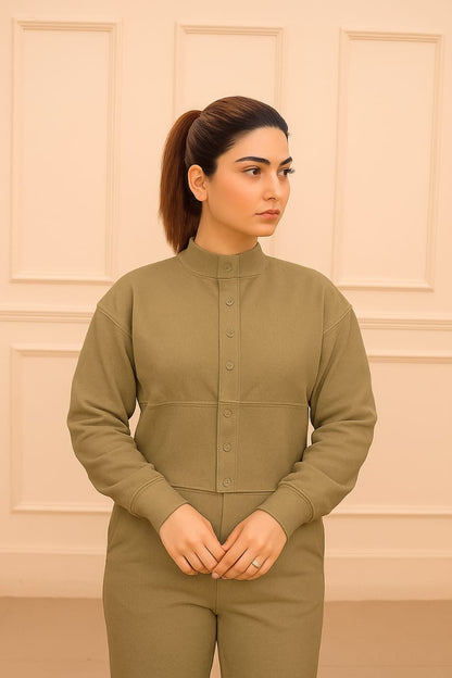 Fleece button suit set  aura 20.