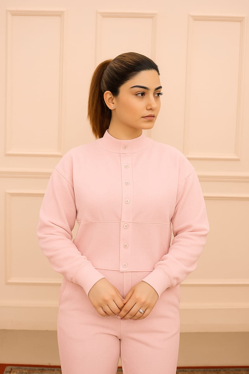 Fleece button suit set  aura 20.