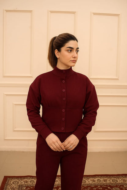 Fleece button suit set  aura 20.