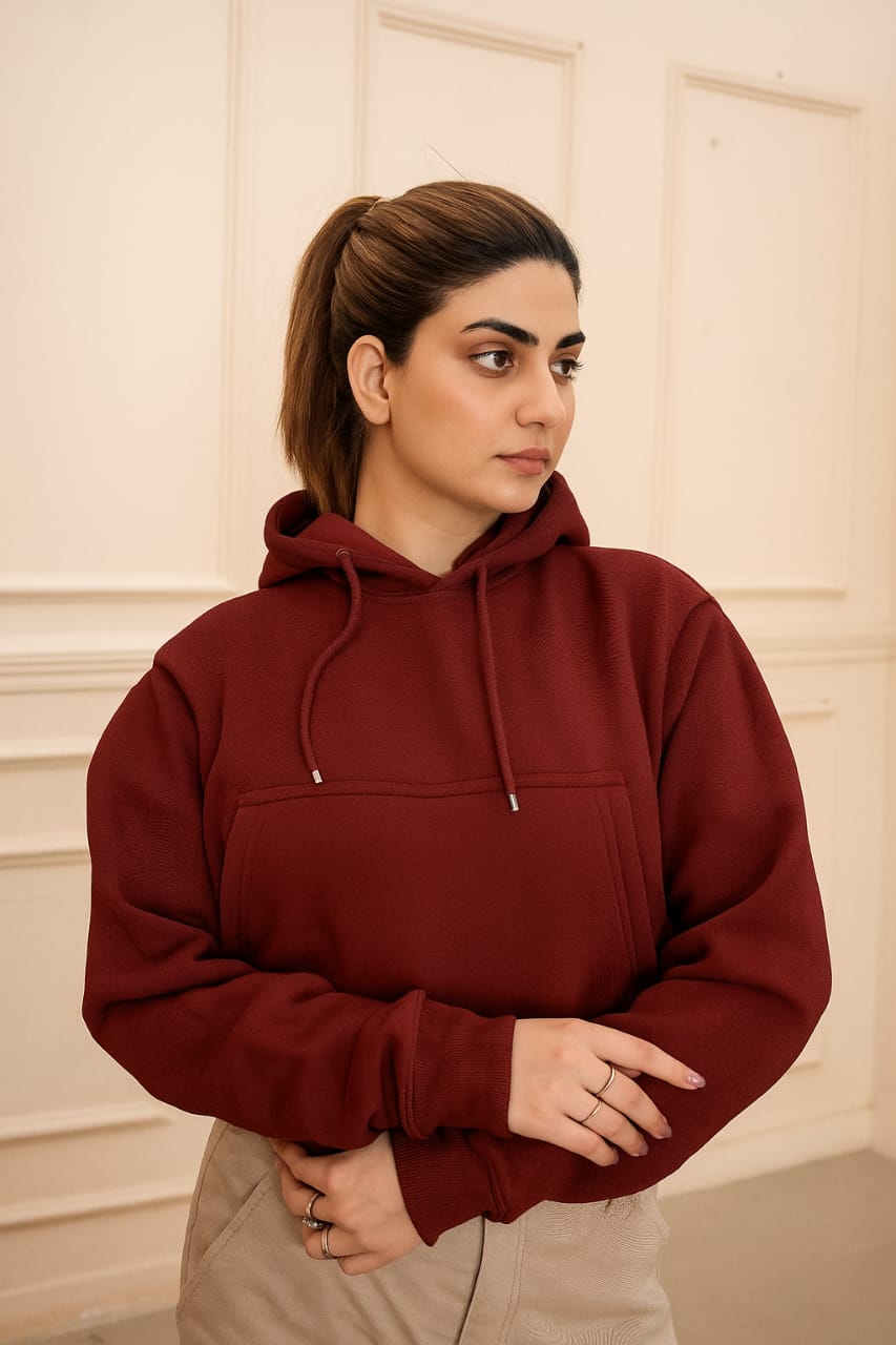 Fleece Crop Hoodie  aura 01